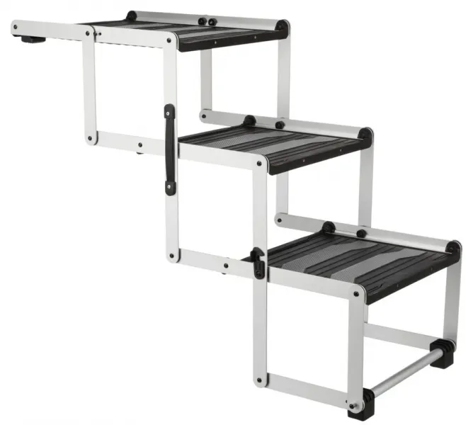 3-stufige Falt-Treppe, Aluminium/TPR